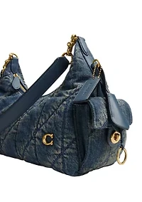 Pocket Juliet Bag in Quilted Cotton Denim