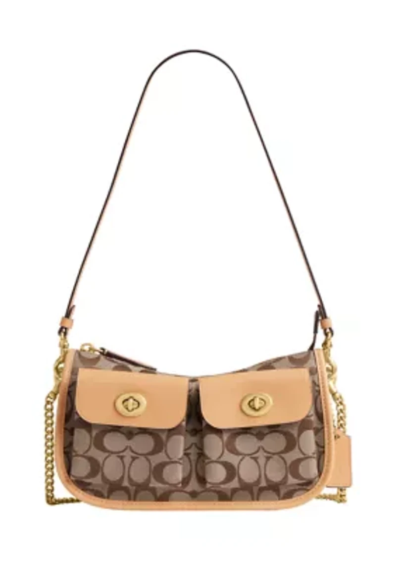 Twin Turnlock Waverly Bag in Signature Jacquard