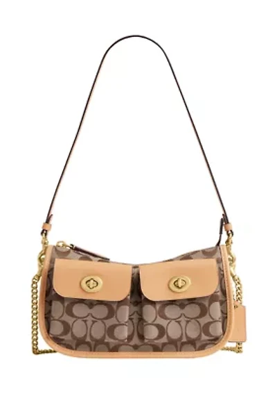 Twin Turnlock Waverly Bag in Signature Jacquard