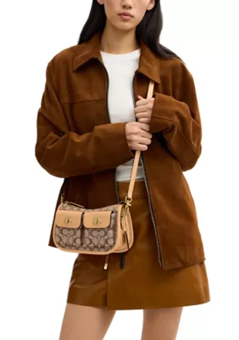 Twin Turnlock Waverly Bag in Signature Jacquard