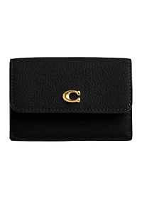 Essential Polished Pebble Mini Leather Tri Fold Wallet