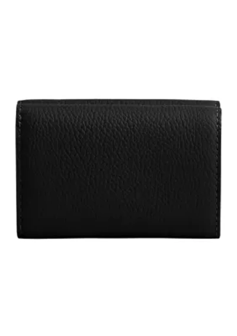 Essential Polished Pebble Mini Leather Tri Fold Wallet
