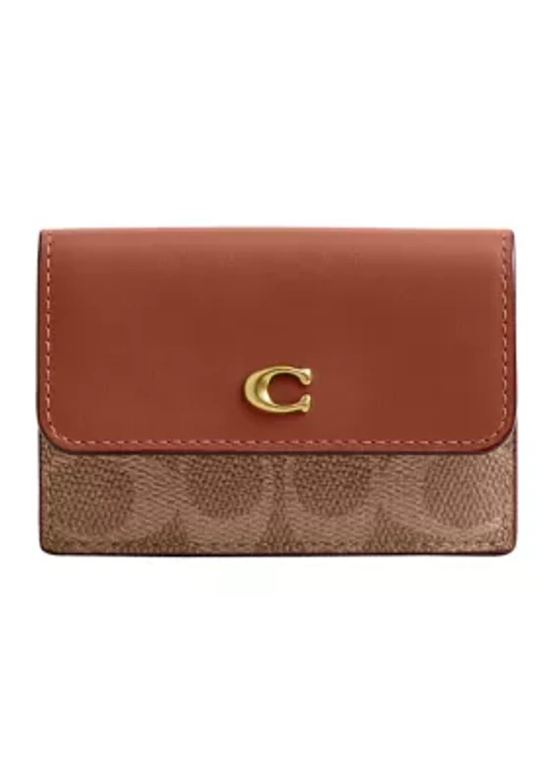 Essential Coated Canvas Signature Mini Trifold Wallet