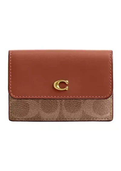 Essential Coated Canvas Signature Mini Trifold Wallet