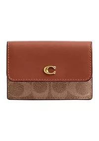 Essential Coated Canvas Signature Mini Trifold Wallet