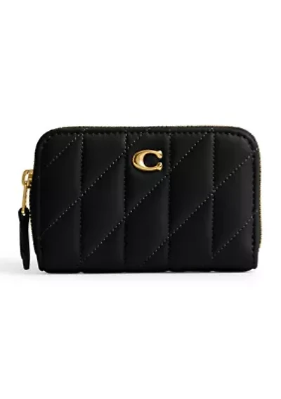 Small Zip Around Card Case with Pillow Quilting