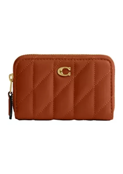 Small Zip Around Card Case with Pillow Quilting