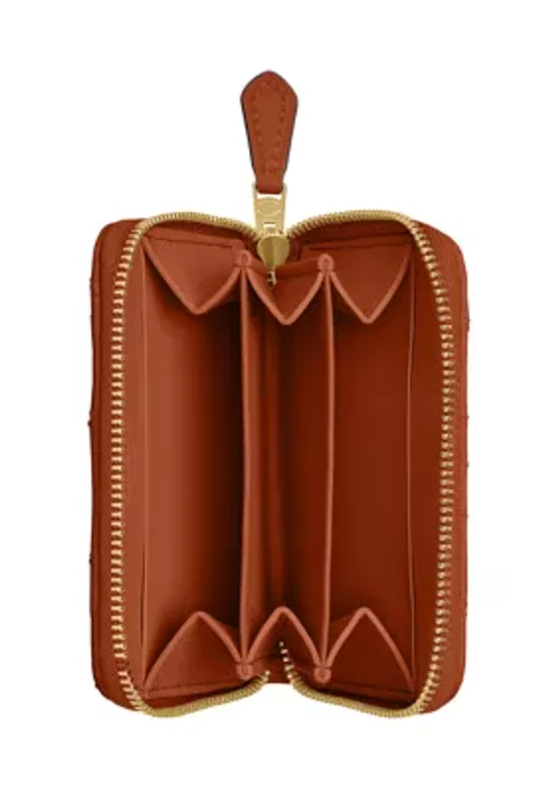 Small Zip Around Card Case with Pillow Quilting