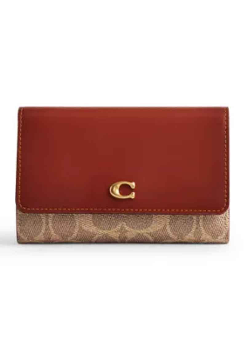   Coated Canvas Signature Essential Medium Flap Wallet 