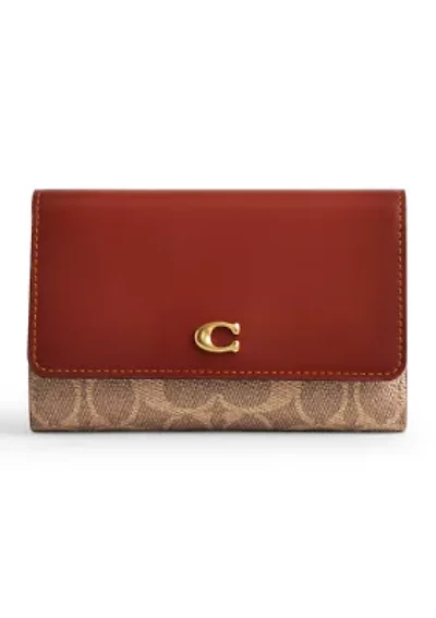   Coated Canvas Signature Essential Medium Flap Wallet 