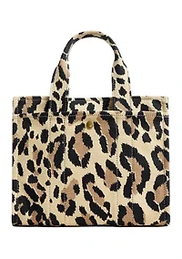 Cargo Tote 26 with Leopard Print