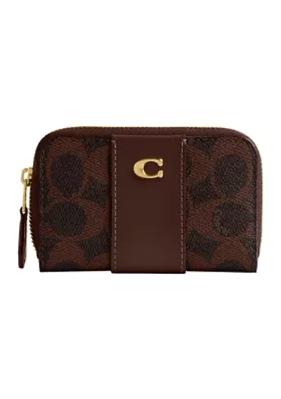 Essential Small Zip Around Card Case Signature Canvas