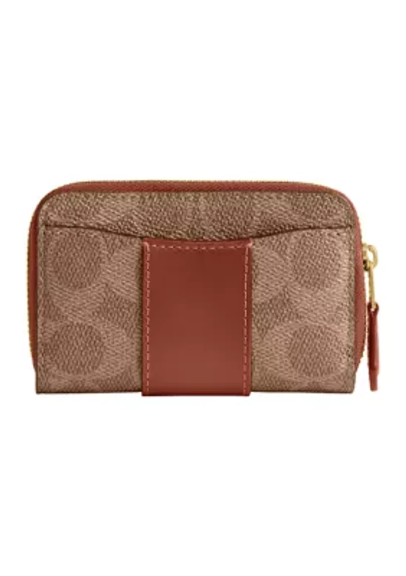 Essential Small Zip Around Card Case Signature Canvas