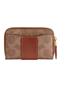 Essential Small Zip Around Card Case Signature Canvas