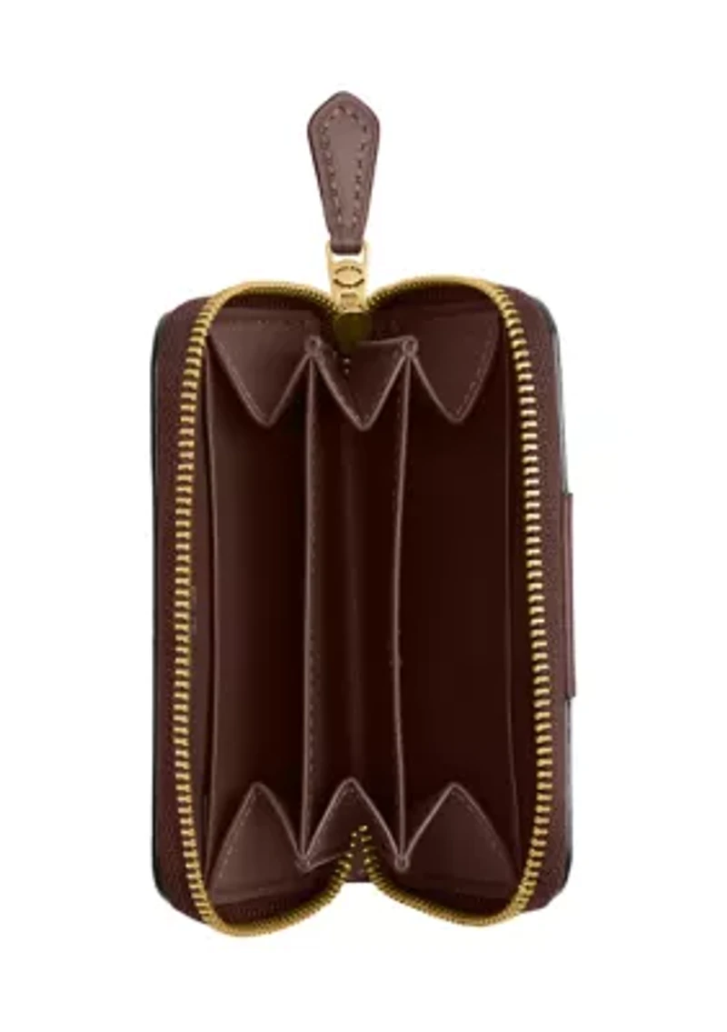 Essential Small Zip Around Card Case Signature Canvas