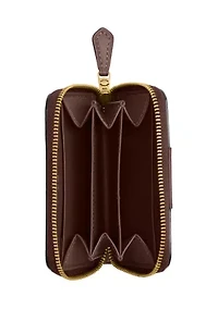 Essential Small Zip Around Card Case Signature Canvas