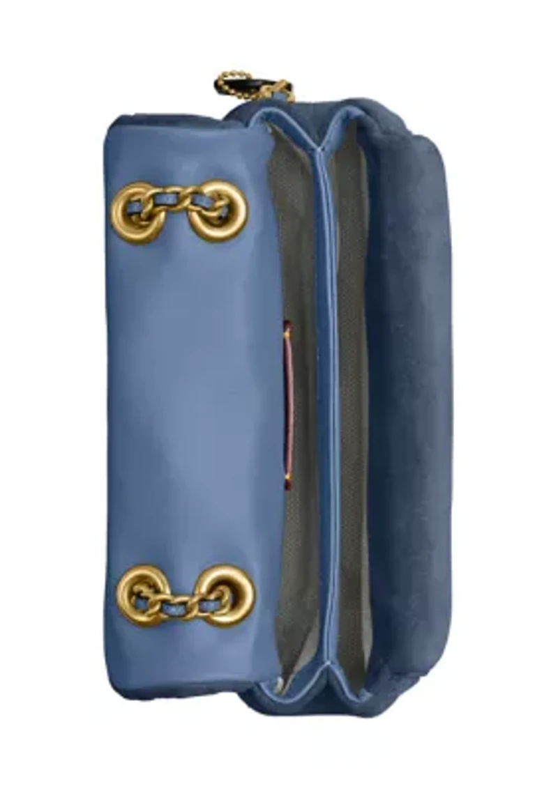 Quilted Suede Tabby Shoulder Bag with 20" Chain