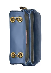 Quilted Suede Tabby Shoulder Bag with 20" Chain