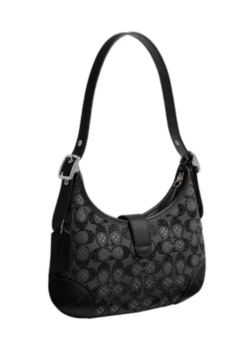 Hamptons Hobo Bag Crystal Signature Jacquard