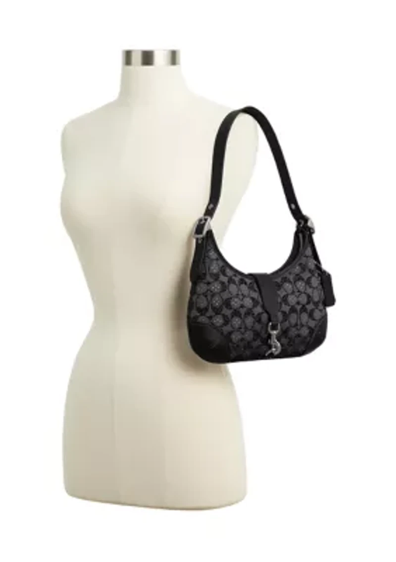 Hamptons Hobo Bag Crystal Signature Jacquard
