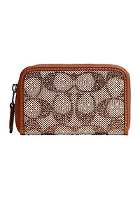 Essential Small Zip Around Card Case in Crystal Signature Jacquard