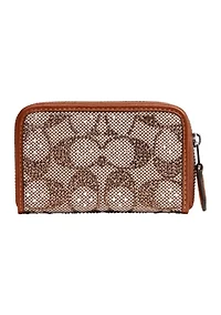Essential Small Zip Around Card Case in Crystal Signature Jacquard
