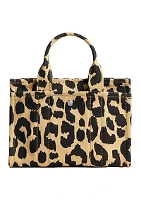 Leopard Printed Canvas Cargo 20 Tote Bag
