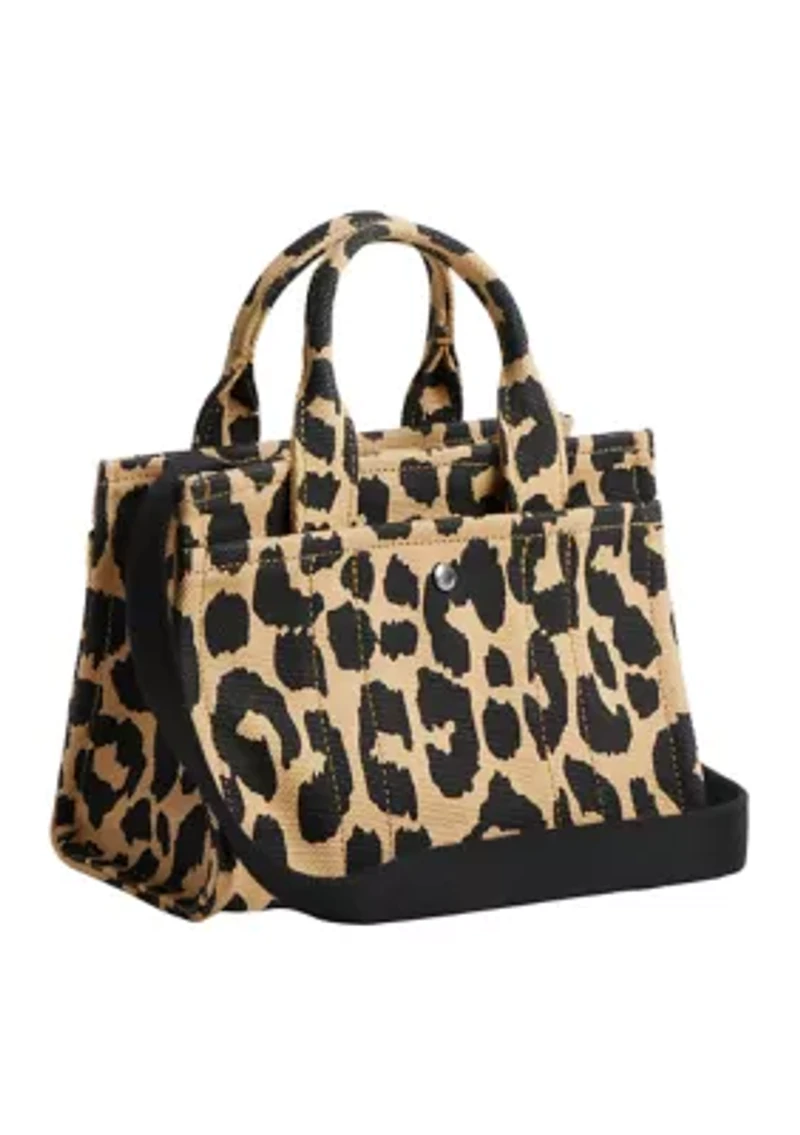 Leopard Printed Canvas Cargo 20 Tote Bag