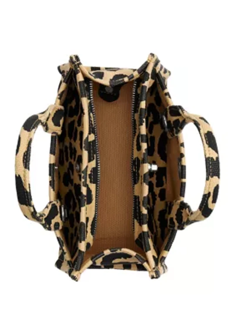 Leopard Printed Canvas Cargo 20 Tote Bag