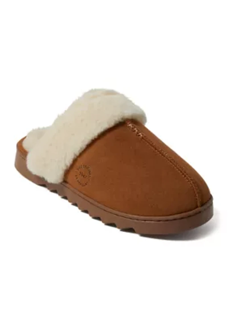 Helene Genuine Leather Seuede Scuff Slippers