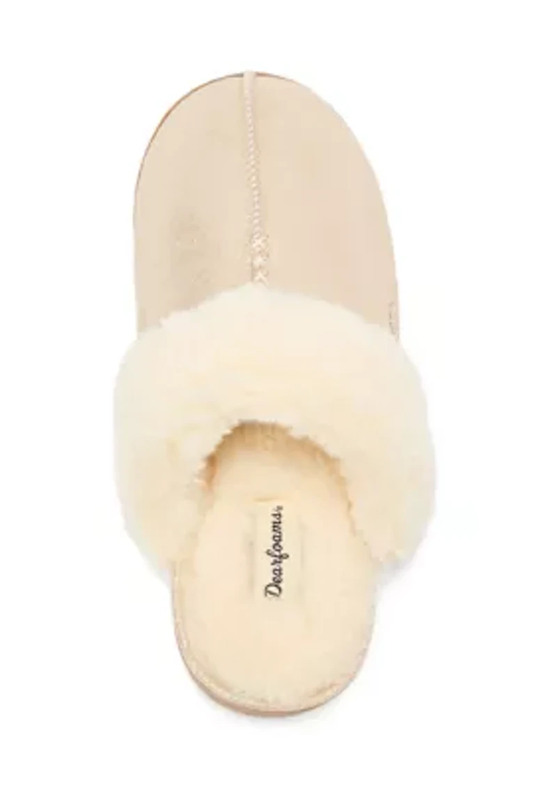 Helene Genuine Leather Seuede Scuff Slippers
