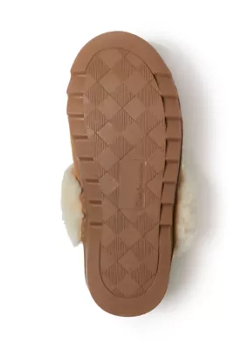 Helene Genuine Leather Seuede Scuff Slippers