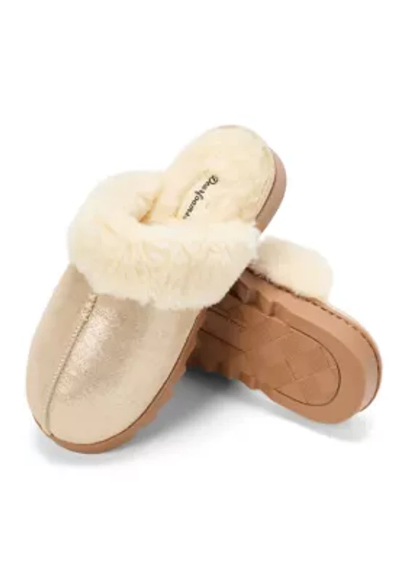 Helene Genuine Leather Seuede Scuff Slippers