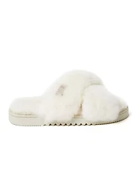 Women's Newcastle Genuine Shearling Cross Band Slide