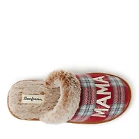 Women's Mama Bear Red Plaid Scuff