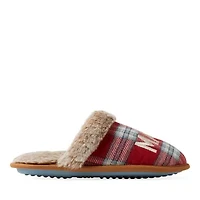 Women's Mama Bear Red Plaid Scuff