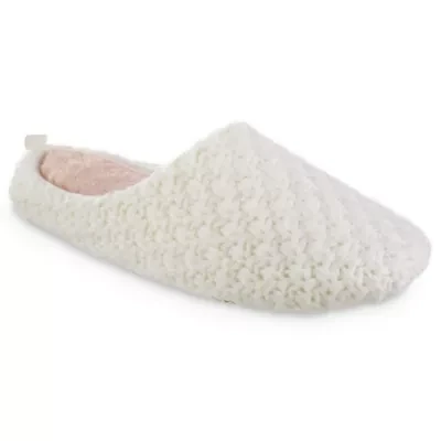 Isotoner Women's Memory Foam Chunky Knit Sutton Hoodback Slippers with ECO Comfort