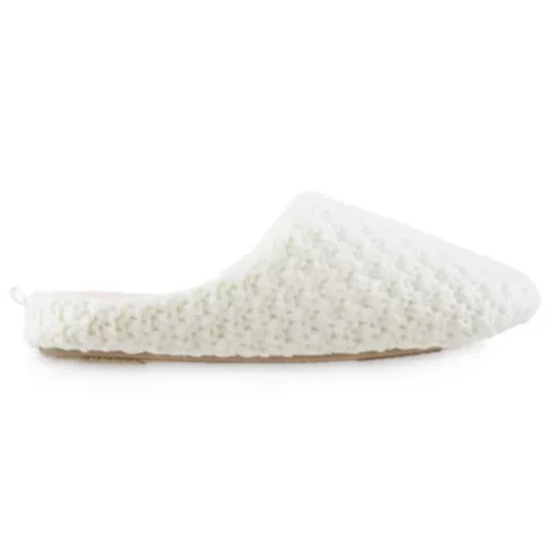 Isotoner Women's Memory Foam Chunky Knit Sutton Hoodback Slippers with ECO Comfort