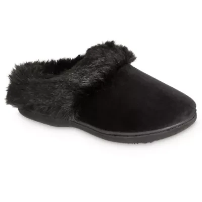 isotoner Women's Memory Foam Velour Valerie ECO Comfort Hoodback Slippers