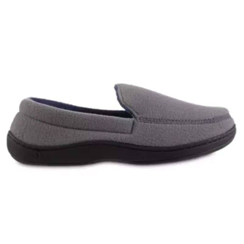 isotoner Men's Memory Foam Fleece Roman Moccasin ECO Comfort Slipper
