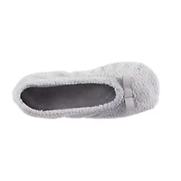 isotoner Women's Chervon Microterry ballerina with Suede Sole