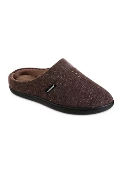 isotoner Men's Preston Heather Knit hoodback Slippers