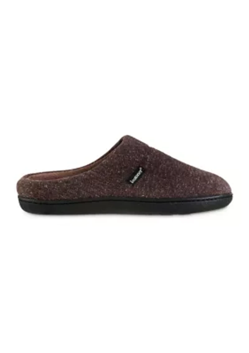 isotoner Men's Preston Heather Knit hoodback Slippers