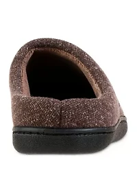 isotoner Men's Preston Heather Knit hoodback Slippers