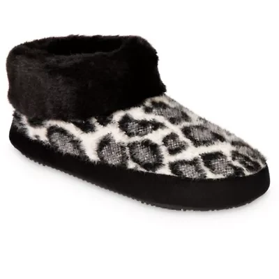 isotoner Women's Memory Foam Cheetah ECO Comfort Boot Slippers