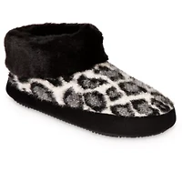isotoner Women's Memory Foam Cheetah ECO Comfort Boot Slippers