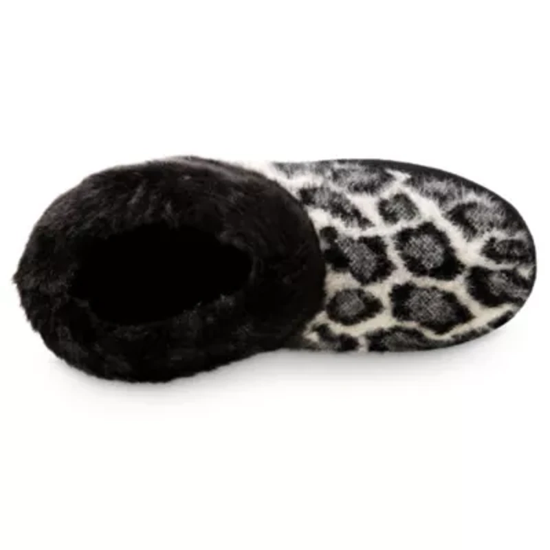 isotoner Women's Memory Foam Cheetah ECO Comfort Boot Slippers