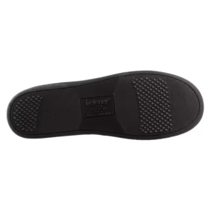 isotoner Men's Preston Heather Knit Moccasin Slippers