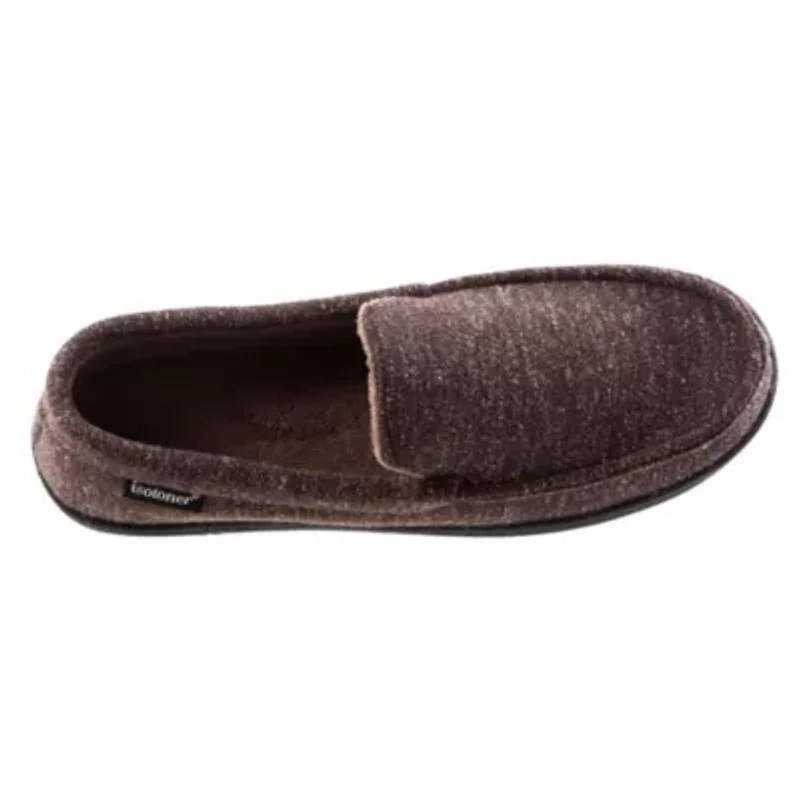 isotoner Men's Preston Heather Knit Moccasin Slippers