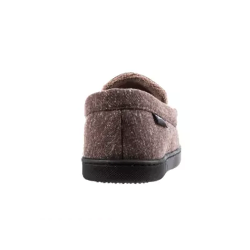 isotoner Men's Preston Heather Knit Moccasin Slippers